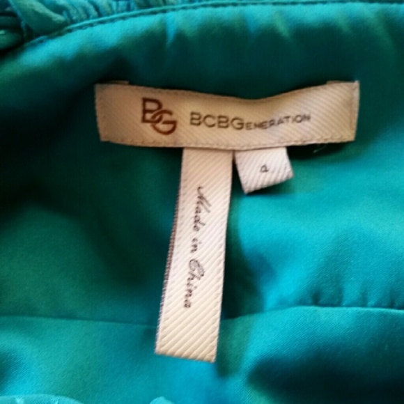 BCBG BCBGENERATION teal draped midi A line dress size 4 - Picture 5 of 7